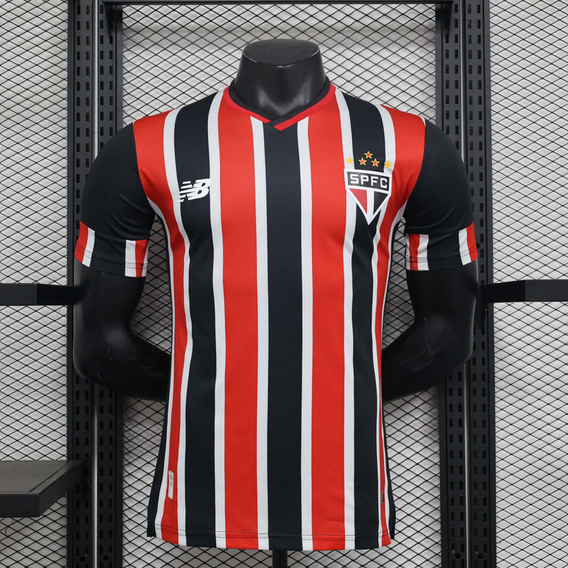 Camisa São Paulo II 24/25 - Jogador Masculina - Vermelho, Branco e Preto
