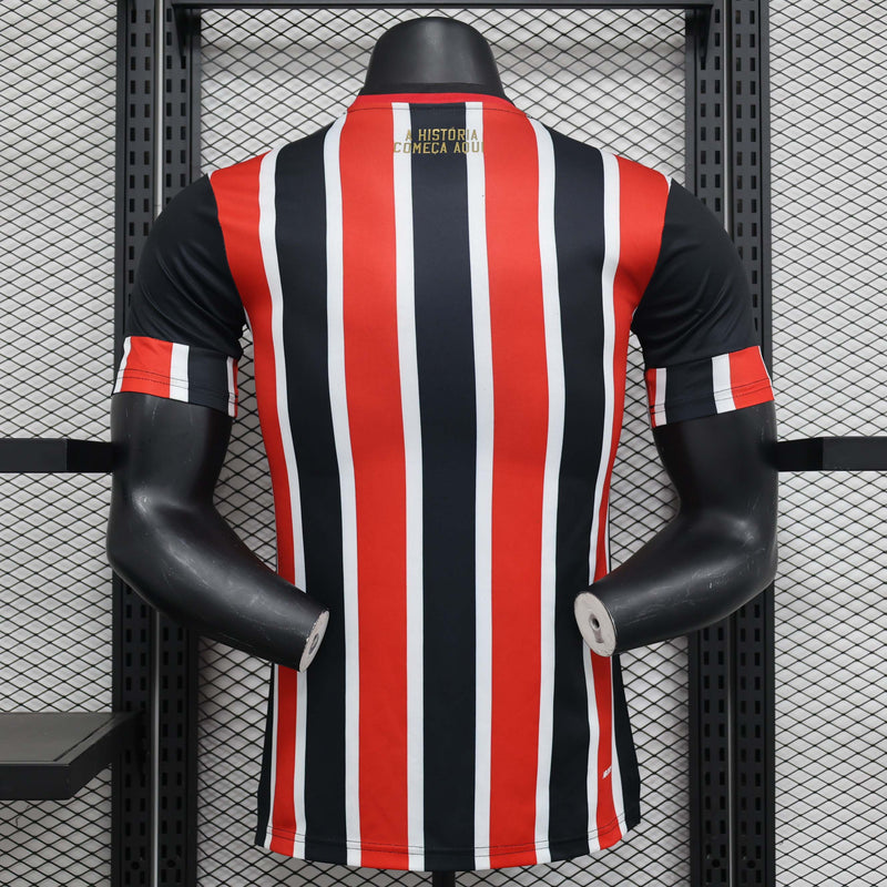 Camisa São Paulo II 24/25 - Jogador Masculina - Vermelho, Branco e Preto