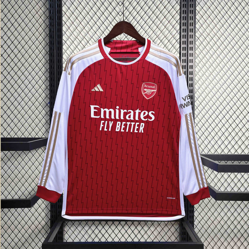 Camisa Arsenal Home Manga Longa 23/24 - Versão Torcedor
