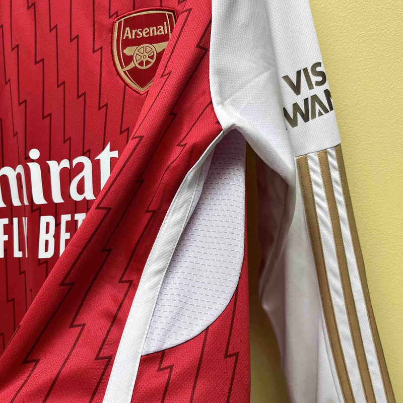 Camisa Arsenal Home Manga Longa 23/24 - Versão Torcedor