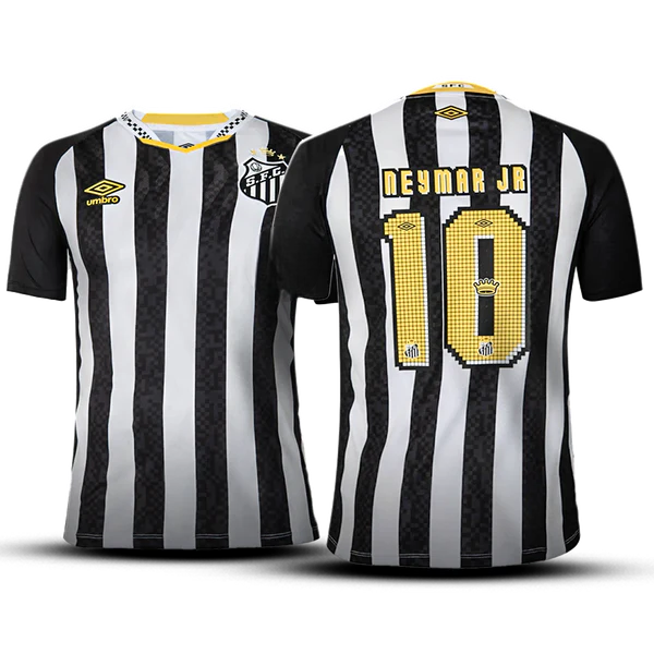 Camisa Santos II 25/26 Branca - NEYMAR JR 10 - Preto e Branco