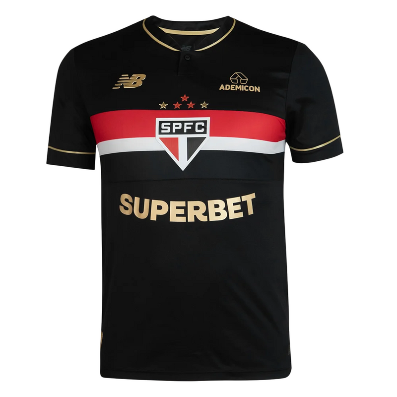 Camisa São Paulo III 25/26 - Torcedor Masculina - Preta e Dourado